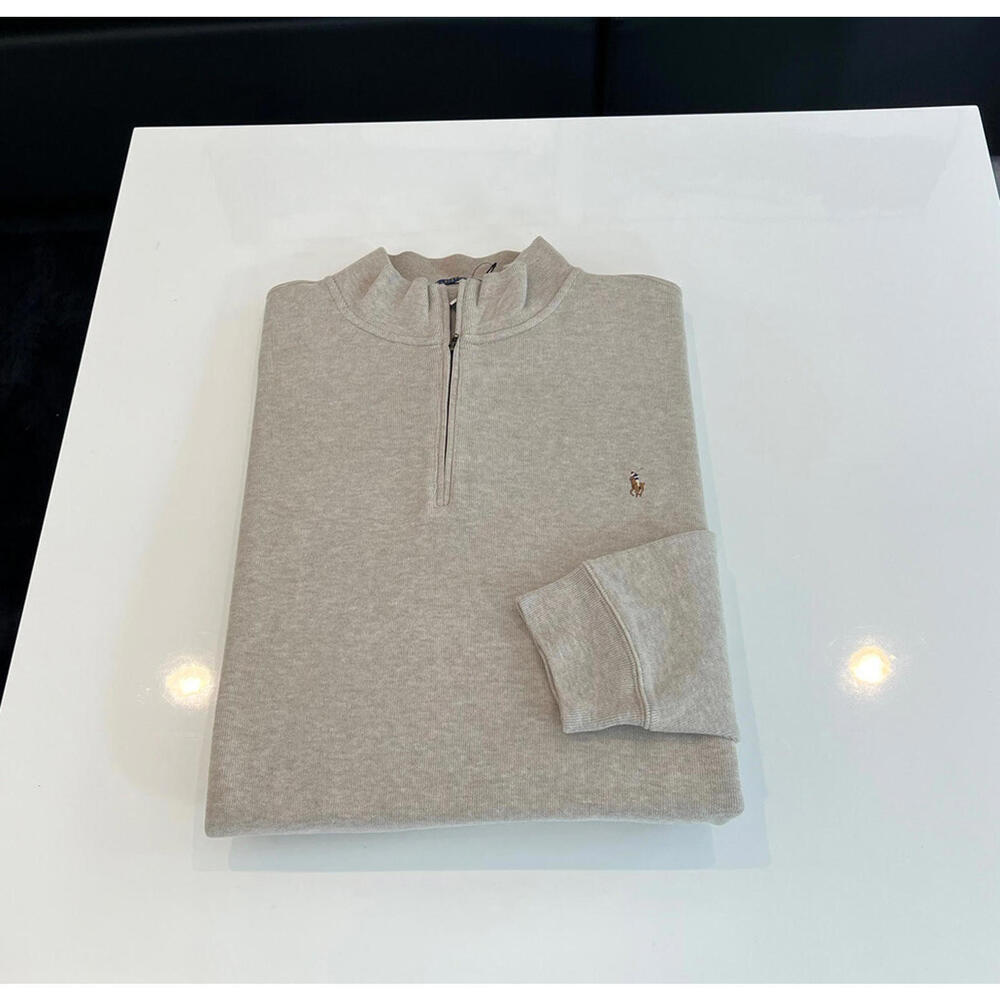 Polo Ralph Lauren $125 Pullover Sweater Beige 1/4 Zipper Size 4XLT Long Sleeve - Picture 2 of 3